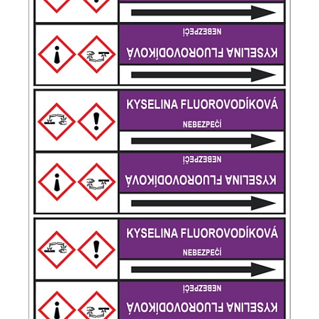 Značení potrubí, kyselina fluorovodíková